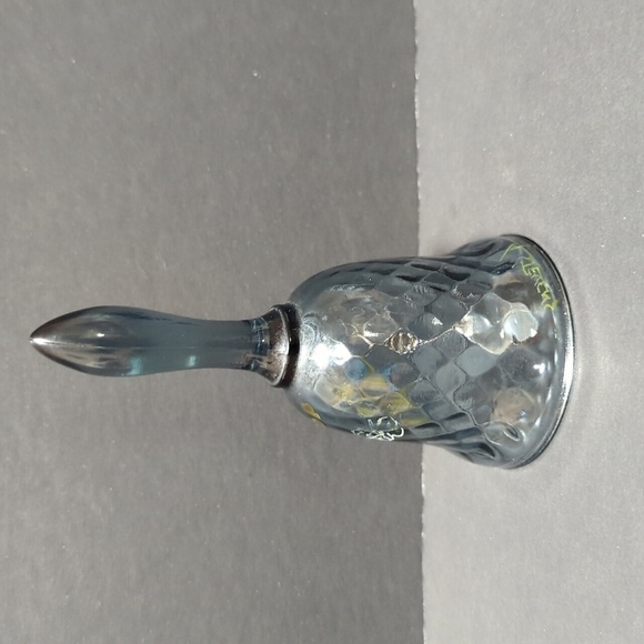 T. Stevens Vintage Blue Floral Mother Crystal Bell - Picture 3 of 8